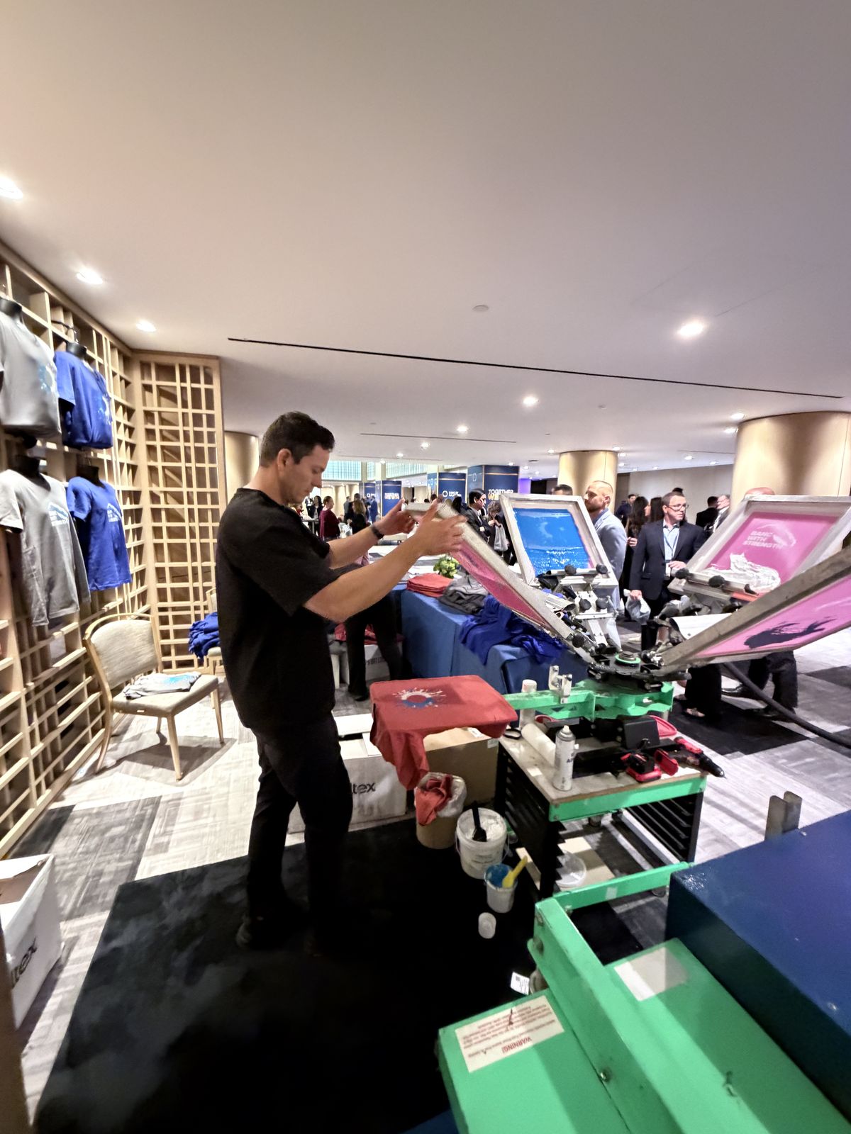 Merch Troop live printing — the line forms fast